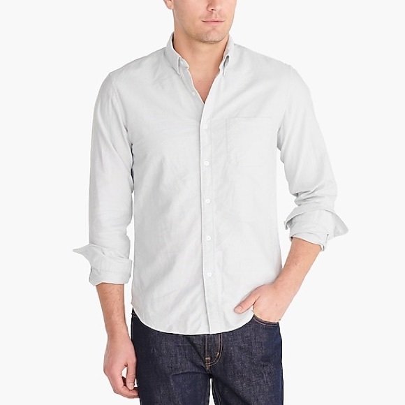 J. Crew Factory Other - JCrew Factory Mens M Classic Flex oxford casual shirt Hthr Light Grey J6180
